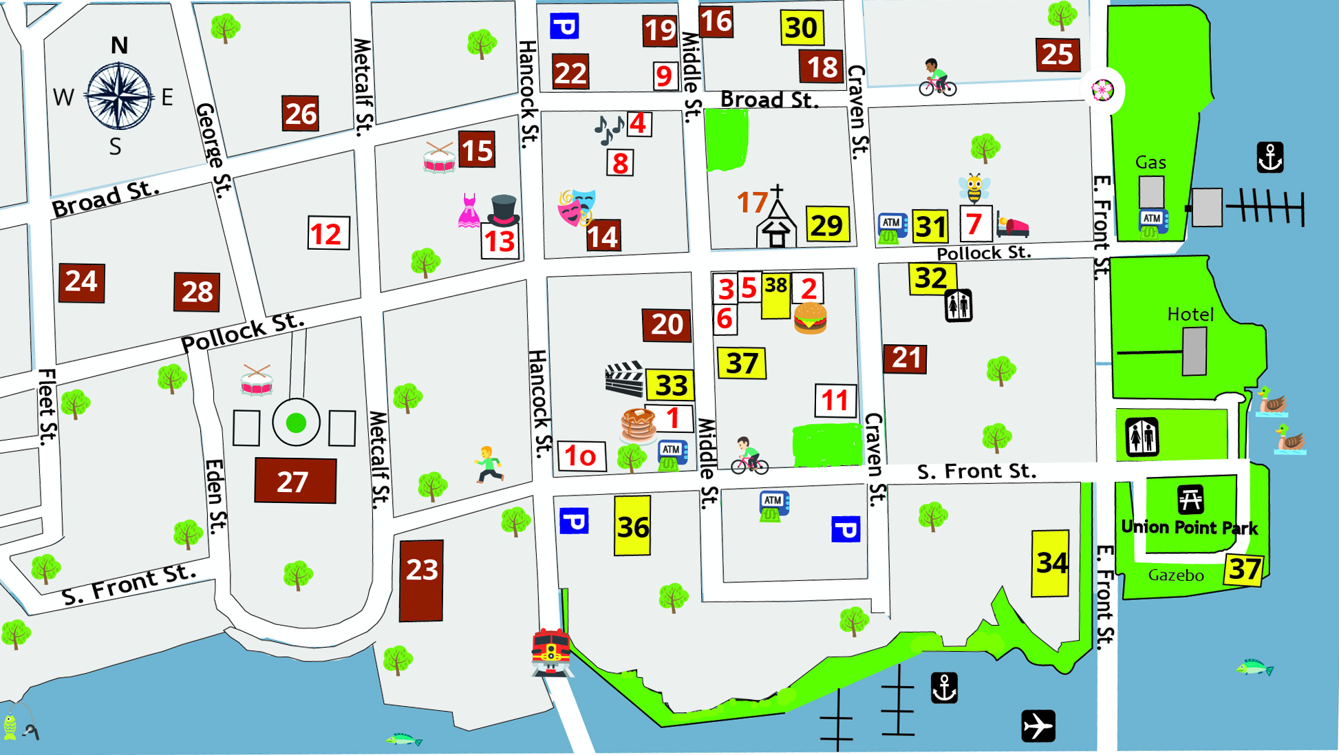 Sneak Peek at Downtown Map for New Bern Now’s Magazine New Bern’s