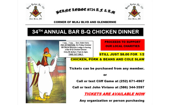 Berne Lodge BBQ Chicken Fundraiser