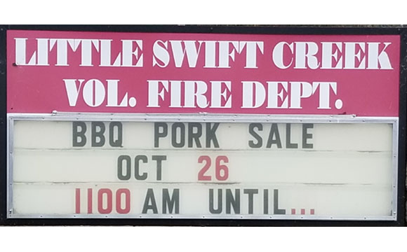 BBQ Fundraiser Little Swift Creek Volunteer Fire Dept