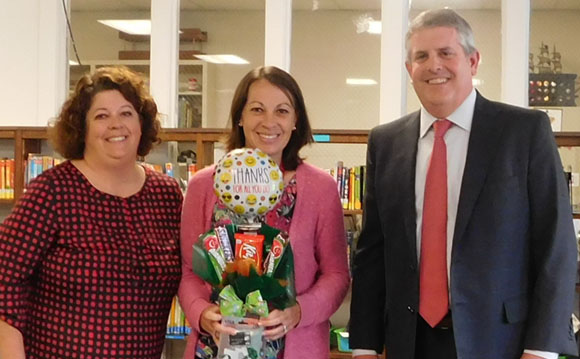 Principal Alligood, Liz Phillipps and Dan Roberts