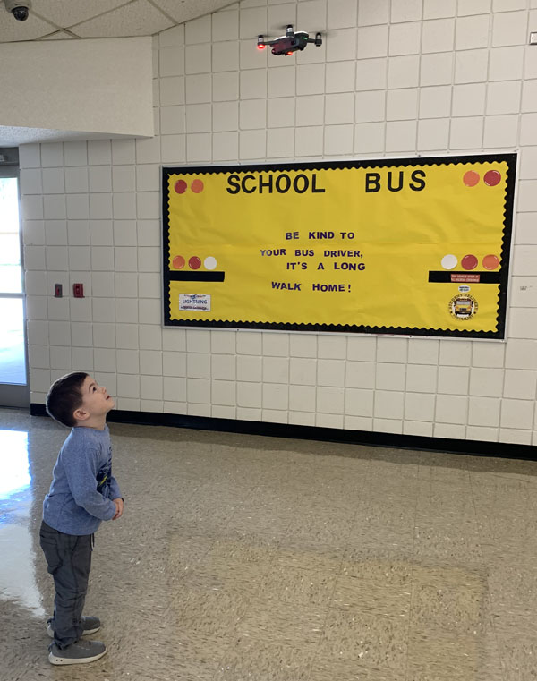 Student with drone