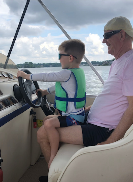 Dad and Levi on Boat