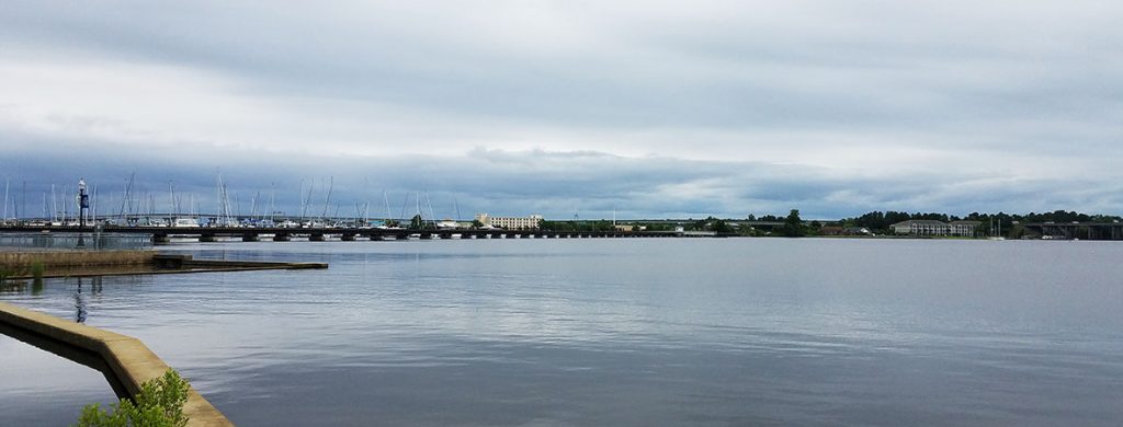 Trent River Bridge view from NC History Center