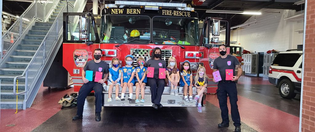 Girl Scouts at New Bern Fire & Rescue