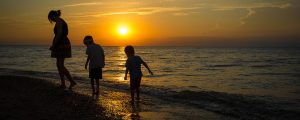 Mom and family at the beach