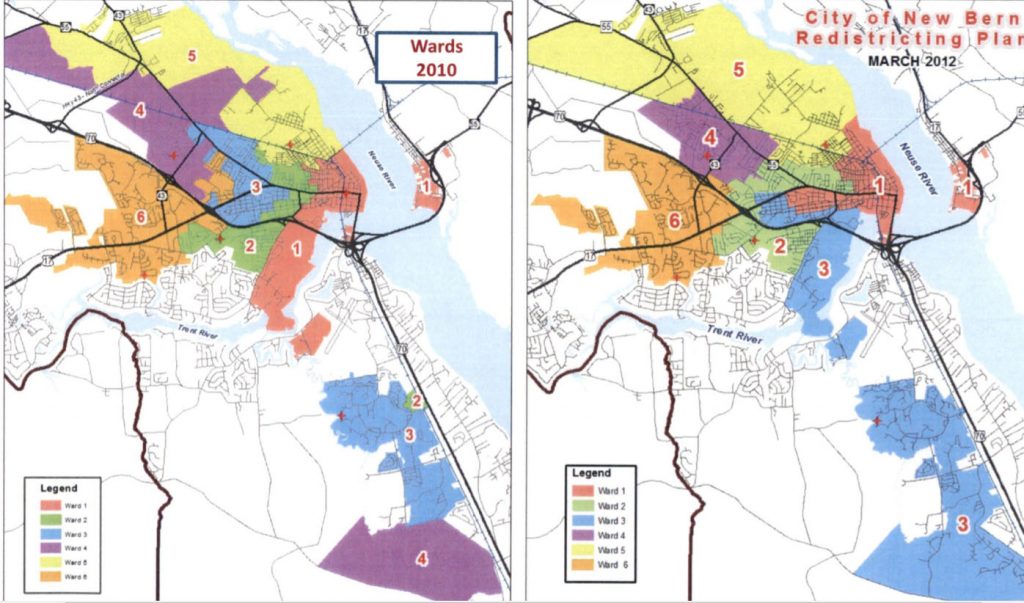 New Bern Redistricting 2010 and 2012 maps