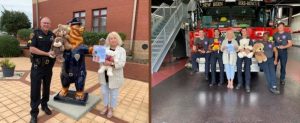 Bears presented to fire department and police department