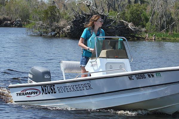 Katy Hunt on boat