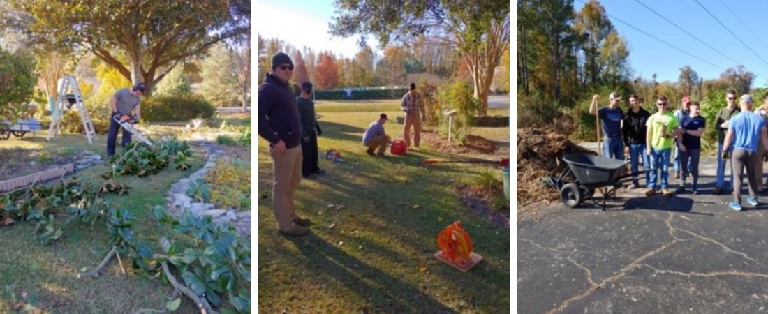 PHotos marines working in garden