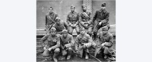 Black men in 92nd Infantry Division group photo