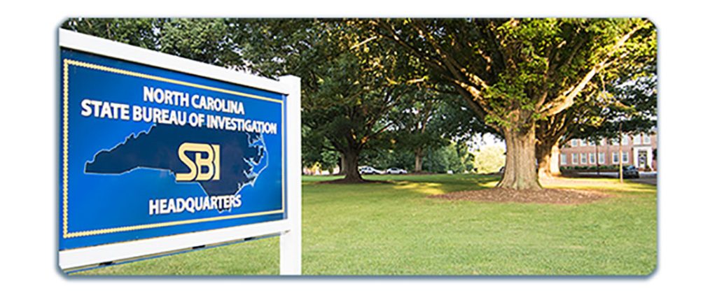 North Carolina State Bureau of Investigation sign