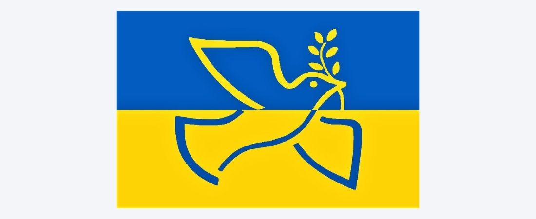 Ukraine flag with dove