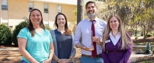 Pictured left to right are: Office 365 Systems Administrator Christina Sobrido, Marketing Specialist Meredith Laskovics, Director of Communications Craig Ramey, and Communications Specialist Holly Desrosier.