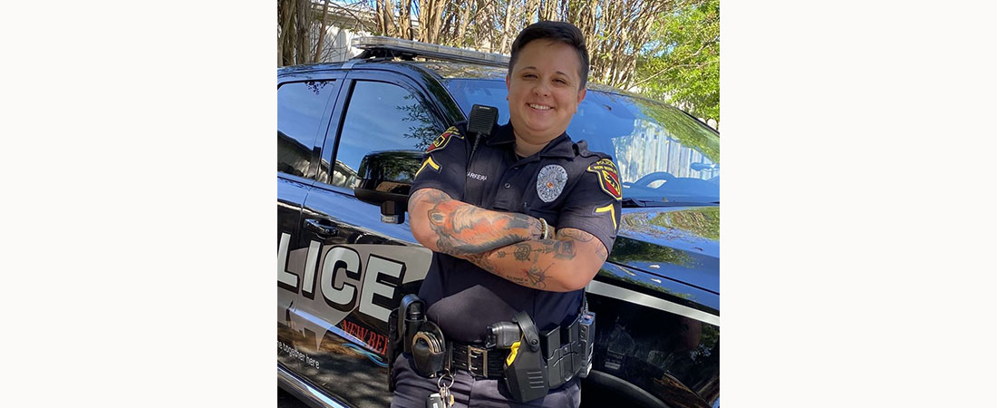 Gabby Barrera in police uniform