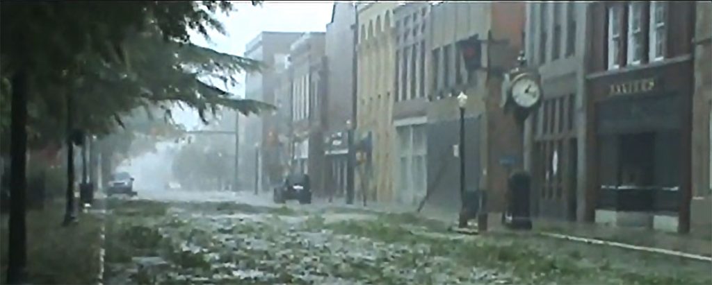 Downtown New Bern during Hurricane Irene on August 27, 2011