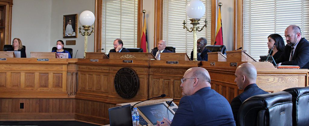 Photo of New Bern Board of Aldermen Meeting taken on March 22 2022