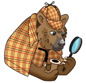 Bear dressed as detective