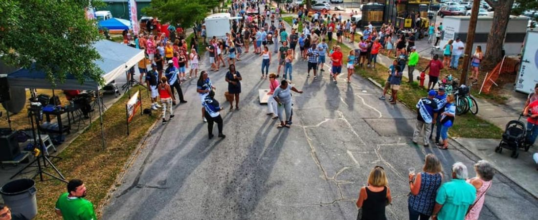 Tap That Anniversary Block Party 2022 drone view