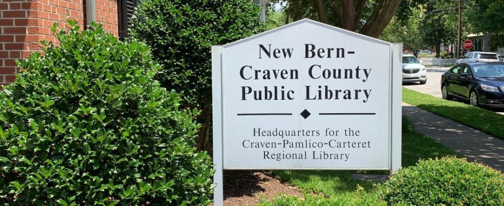 New Bern-Craven County Public Library sign