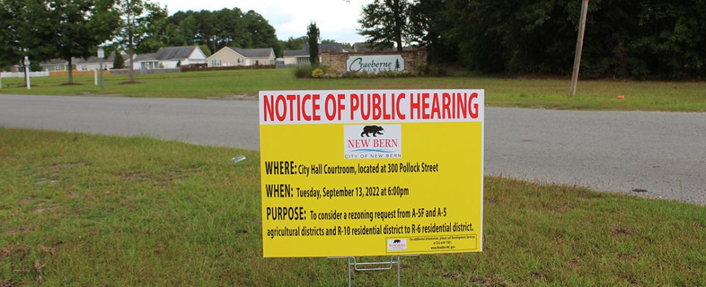 Craeberne Forest Division - Public Hearing on Rezoning in New Bern, NC