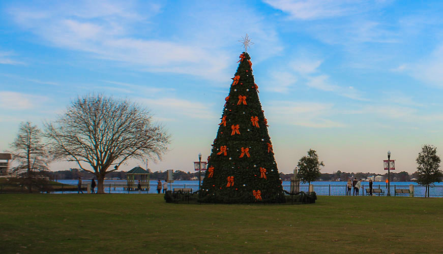 Christmas Tree at Union Point Park in downtown New Bern, NC