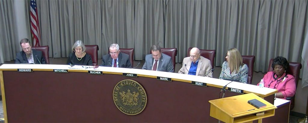 Craven County Commissioners meeting Screenshot