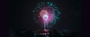 Fireworks launched from Lawson Creek Park in New Bern, NC