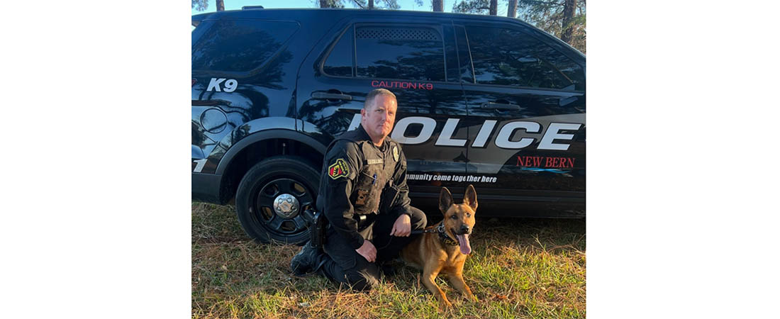 New Bern Police Officer Collins and K9 Chase