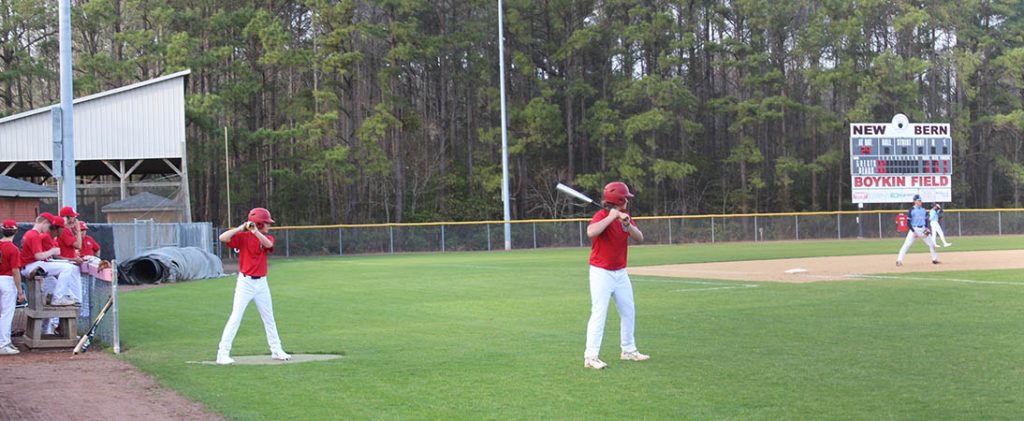 Baseball game between New Bern Bears and Swansboro Pirates junior varsity teams on March 1, 2023. Photo by Wendy Card.