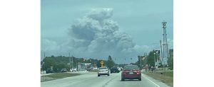 Smoke cloud seen from Jacksonville N.C. on April 21, 2023