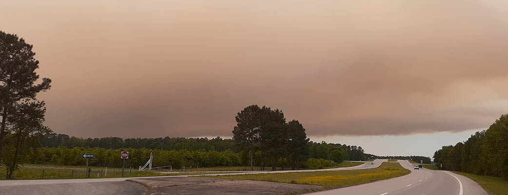 Smoke over the 43 extension on the way to Hwy 70