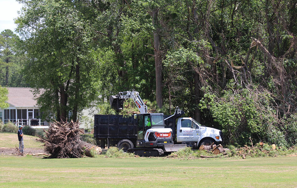 Cleanup from supercell storm in Fairfield Harbour. Photo by Wendy Card.