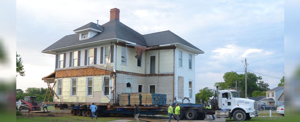 Historic Tisdale House was moved from Broad Street to Rhem Avenue on May 24.