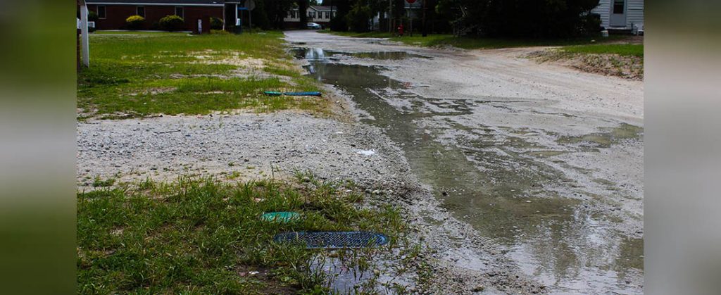 Water main leak on Raleigh Street in Duffyfield community on June 2. (Wendy Card)
