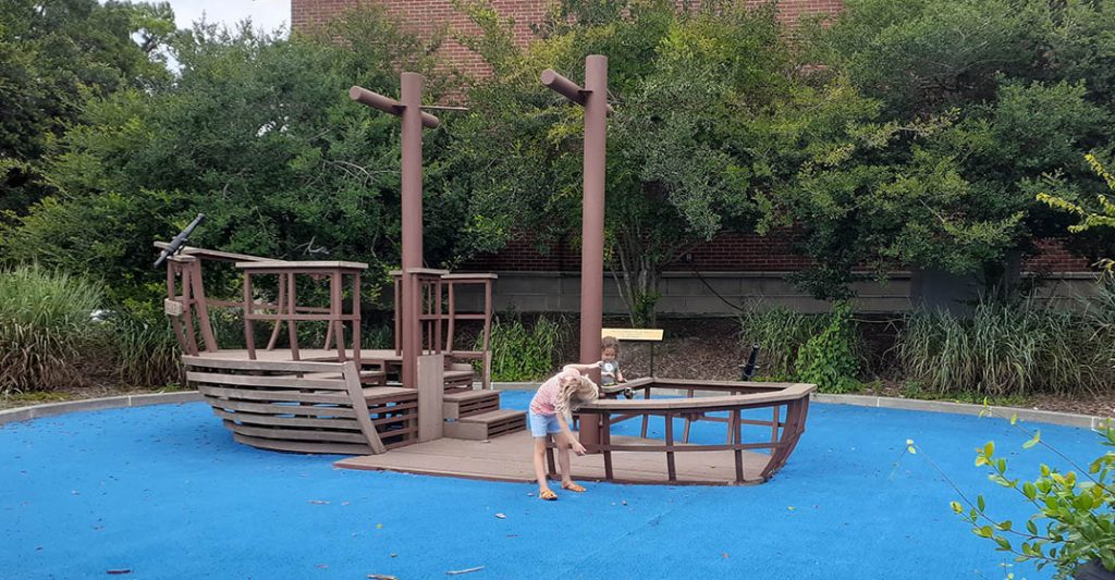 Privateering Play Area behind the North Carolina History Center. Funded by the Craven Community Foundation and Dr. Jim Congleton. 