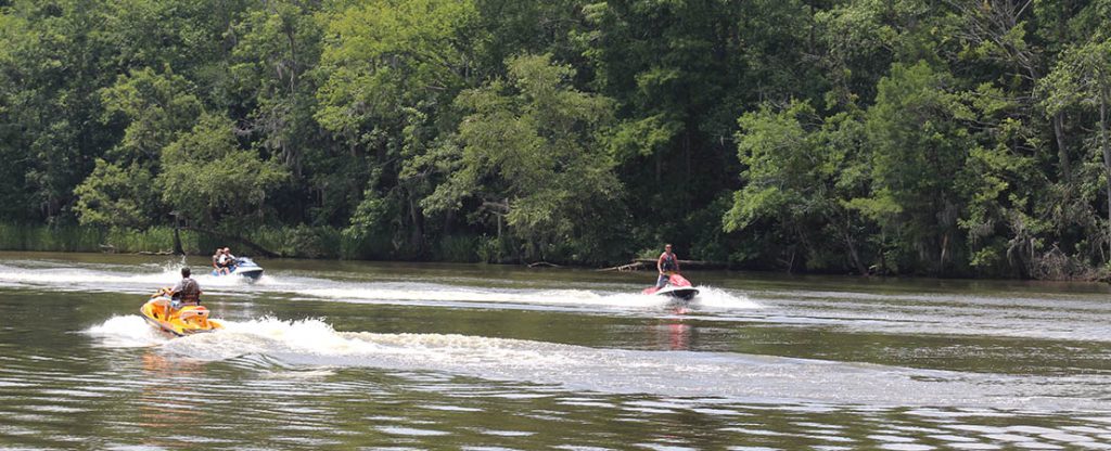 Waterskiing on the Neuse River in New Bern, N.C.