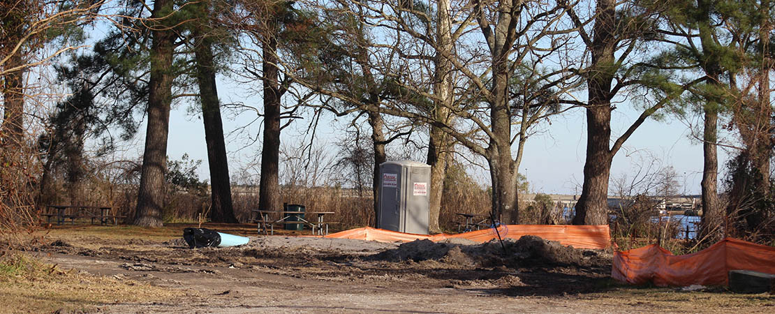Construction at Jack's Island in Lawson Creek Park. (NBN Photo)
