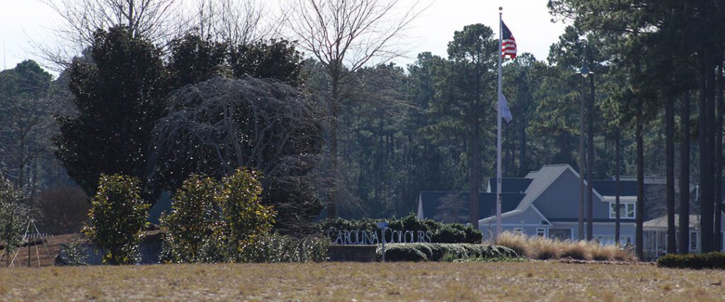 Roundabout at Waterscape Way and Landscape Drive in Carolina Colours in New Bern, N.C.