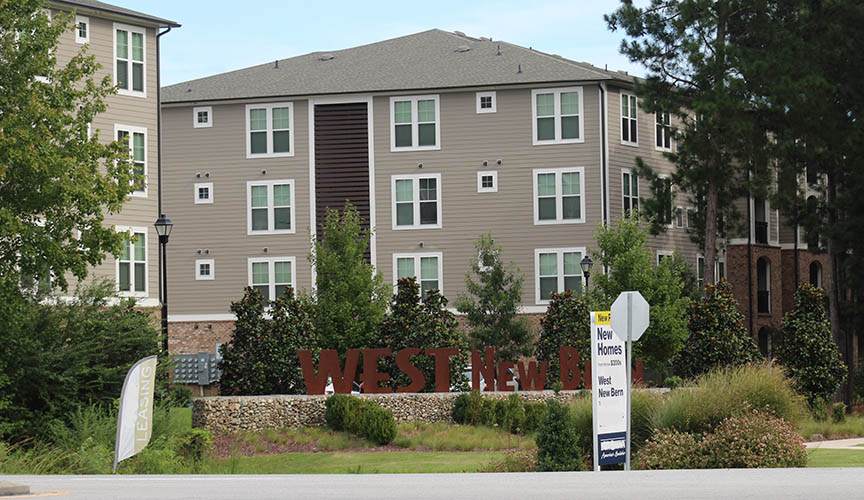 Entrance to the West New Bern community off NC 43. (Photo by Wendy Card)