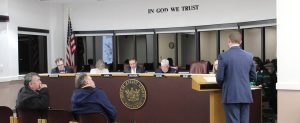 Economic Development Director Jeff Wood presents information to the Craven County Board of Commissioners. (Photo by Wendy Card)