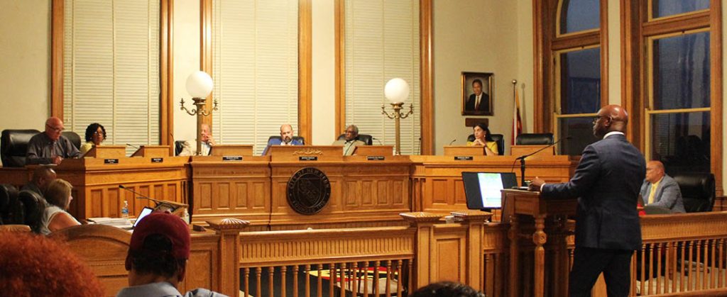 Photo of the New Bern Board of Aldermen taken on July 8, 2025. (Photo by Wendy Card)