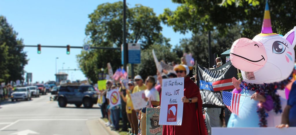 Photo taken at East Front during "No Kings" rally in New Bern, NC on Oct. 18, 2025. (Photo by Wendy Card)