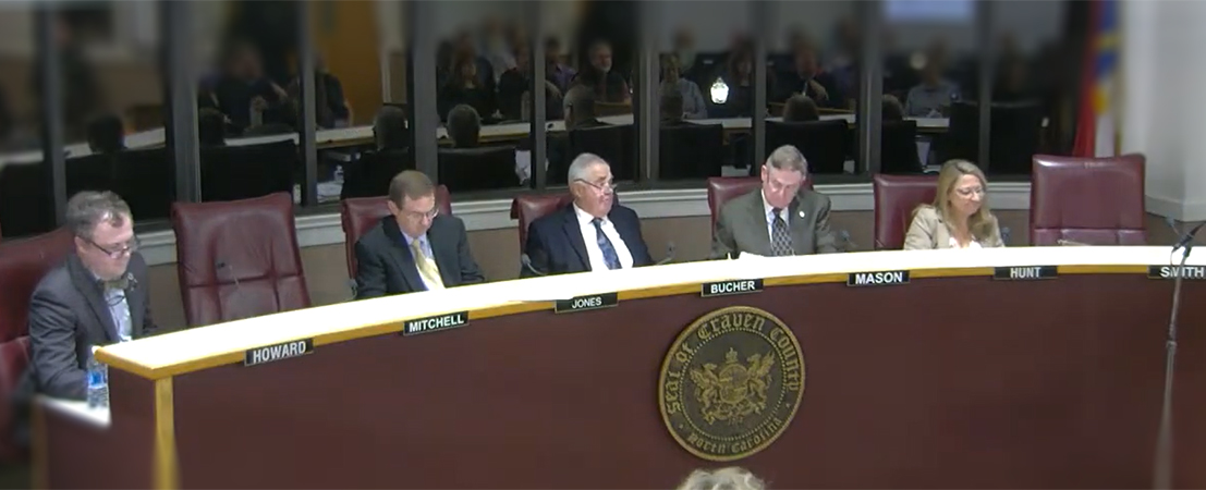 Craven County Board of Commissioners met on Jan. 5. 2026 in New Bern, NC. (Screenshot of video)