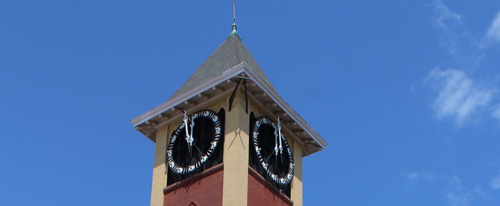 Clock tower at City Hall in New Bern, NC. (Photo by Wendy Card)