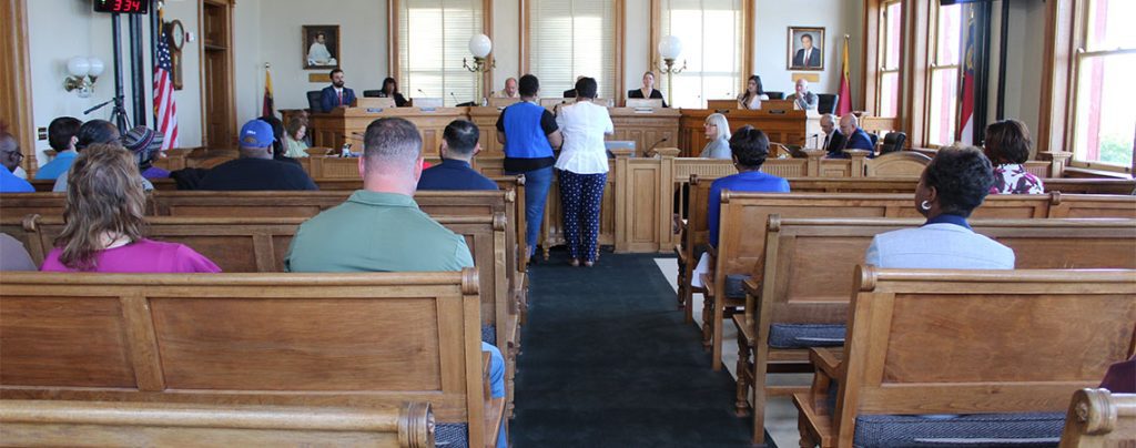 Sudie and Kamica Way petition the Board of Aldermen to rename street in New Bern, NC. (Photo by Wendy Card)