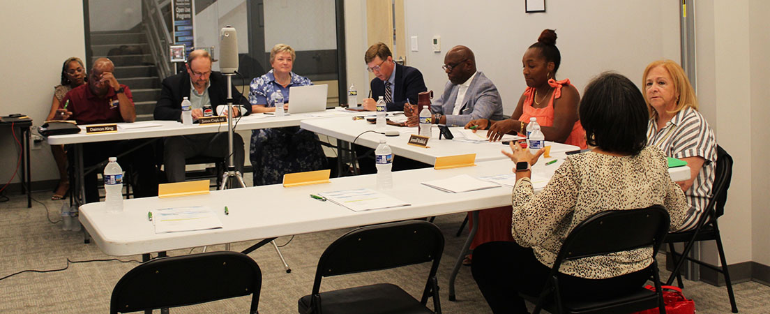 Transformation Venture Capital Board of Directors Reginal Barner, Sabrina Bengel, Scott Coghill, Jim Copland, Daimon King, Judy Pierce, Jennell Reddick, and Kimberly White at Stanley A. White Recreation Center in New Bern, NC on June 15, 2026. (Photo by Wendy Card)