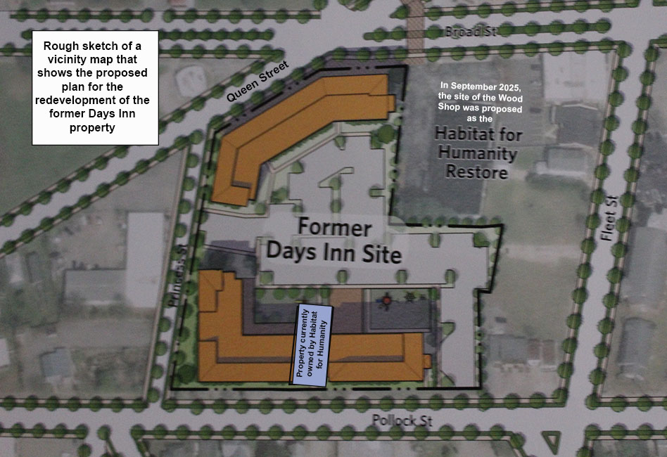 Proposed redevelopment plan for the former Days Inn site in New Bern, NC.