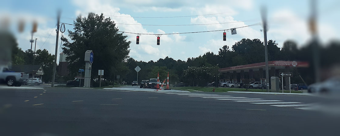 Intersection of U.S. 17 Business and Hotel Drive in New Bern, NC.