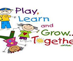 Hand drawn crayon kids playing