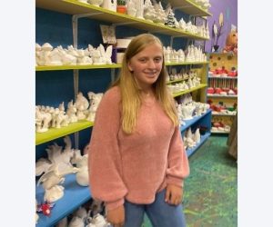 Auburn Banks at pottery store